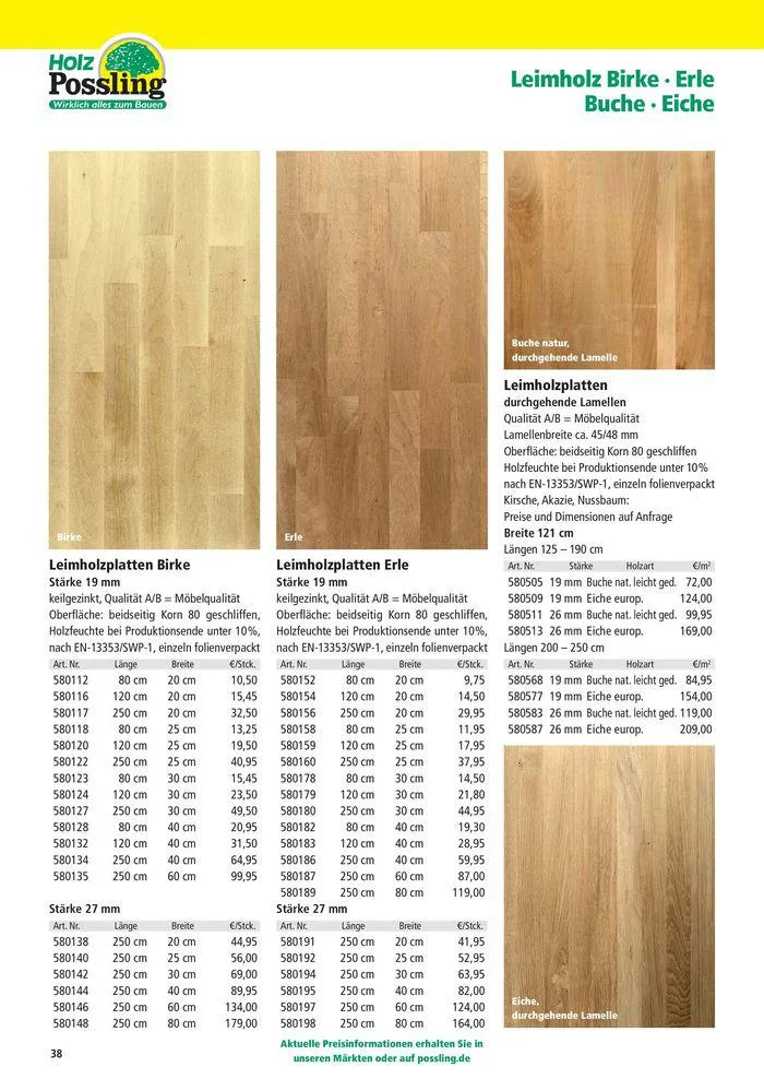 Holz-& Baukatalog 2024/25 von 27. März bis 31. Januar 2025 - Prospekt seite 38