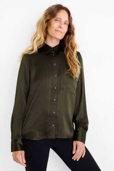 Satin blouse - pinstripes