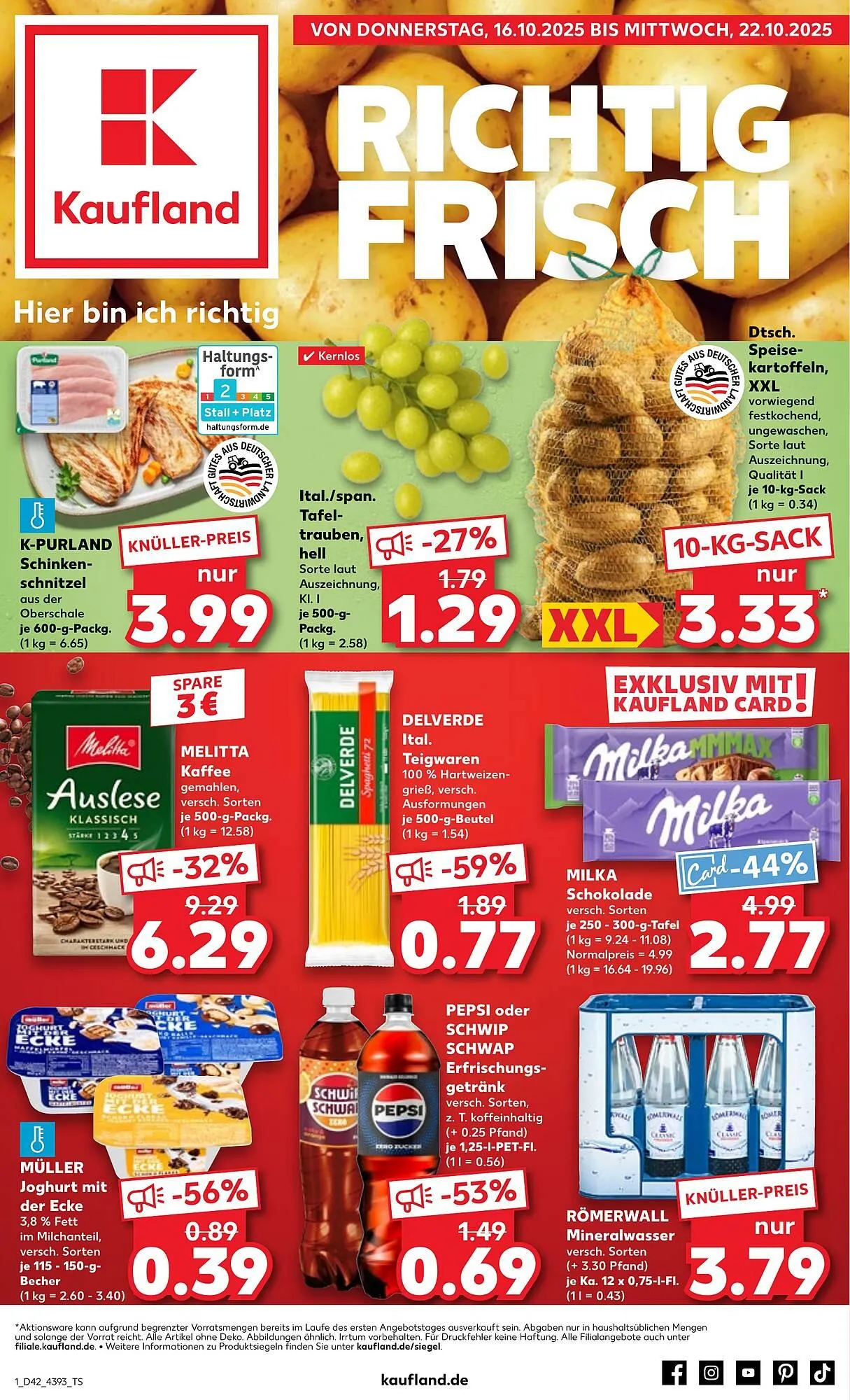 Kaufland Prospekt von 16. Oktober bis 22. Oktober 2025 - Prospekt seite 1