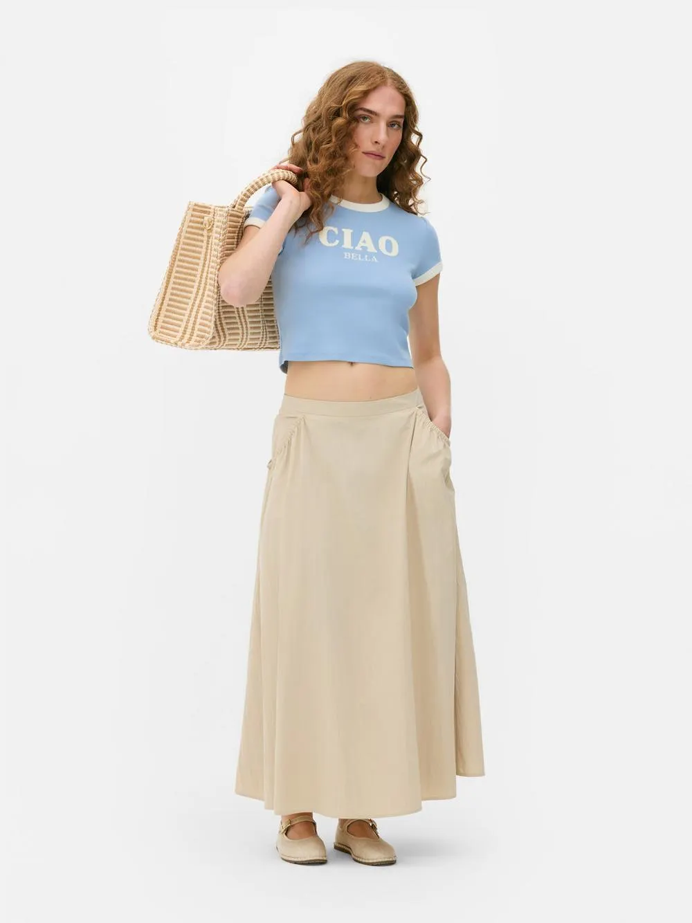 Ringer-Baby-T-Shirt mit „Ciao“-Print