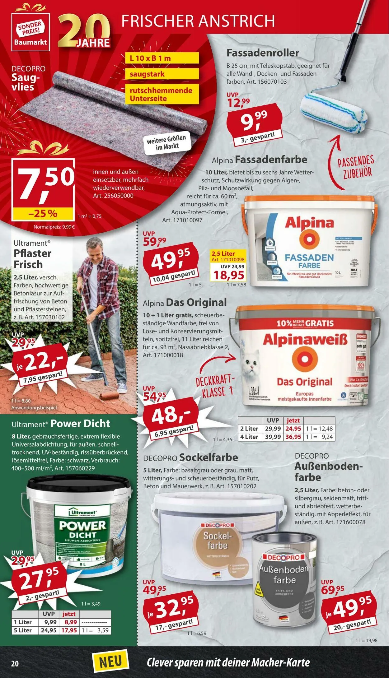 Sonderpreis Baumarkt Aktueller Prospekt von 26. April bis 10. Mai 2025 - Prospekt seite 20