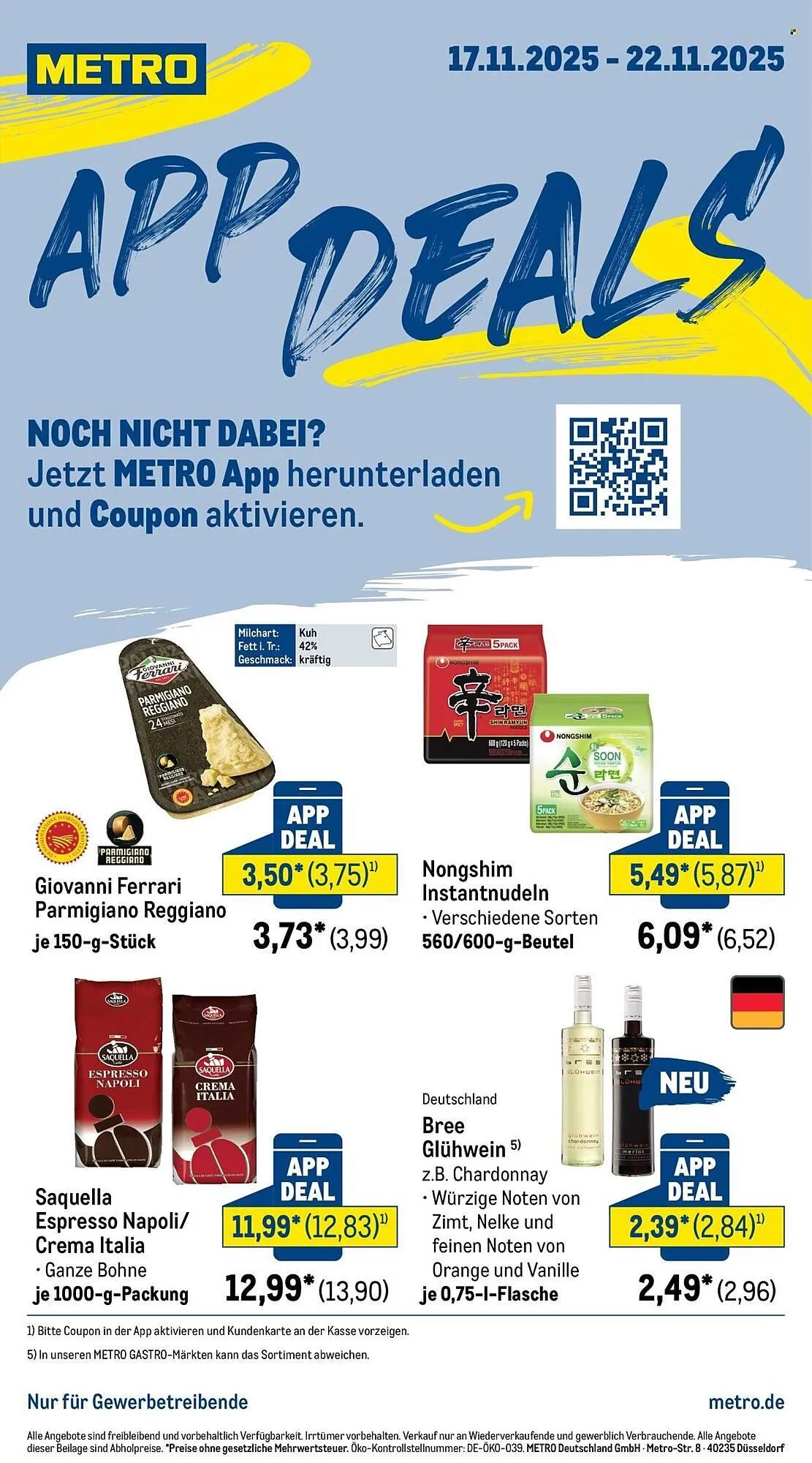 METRO Prospekt von 17. November bis 22. November 2025 - Prospekt seite 1