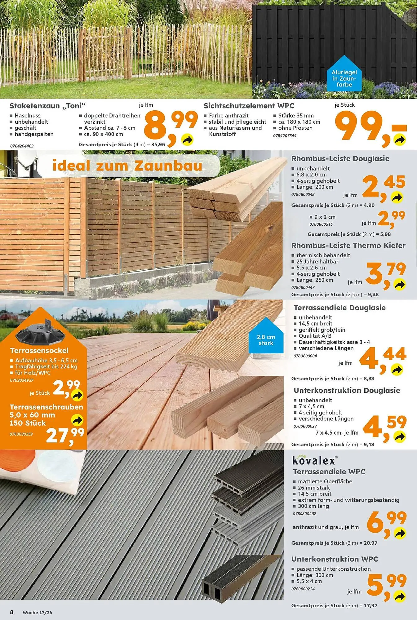 Globus Baumarkt Prospekt von 19. April bis 25. April 2026 - Prospekt seite 8