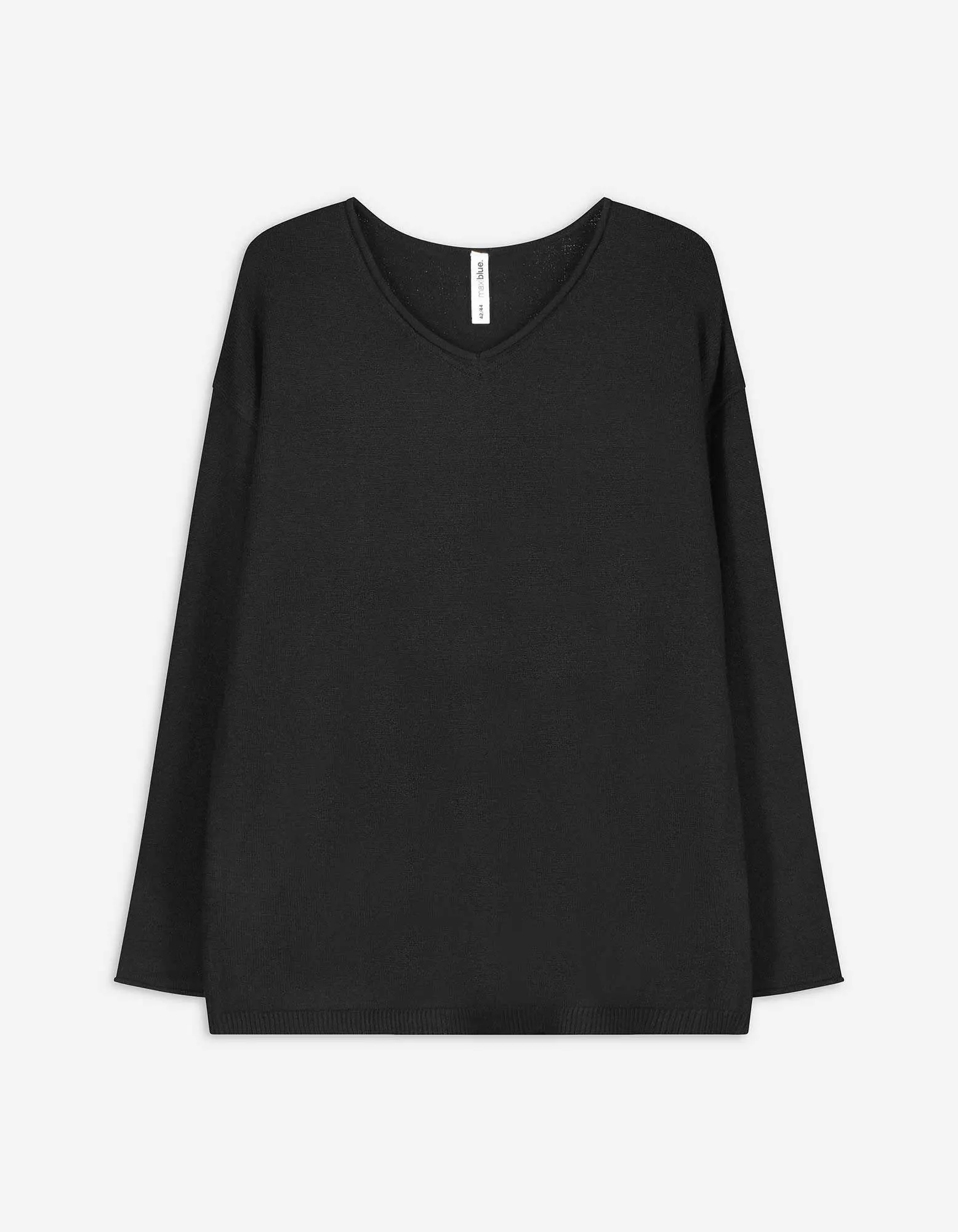 Pullover - Scollo a V - nero