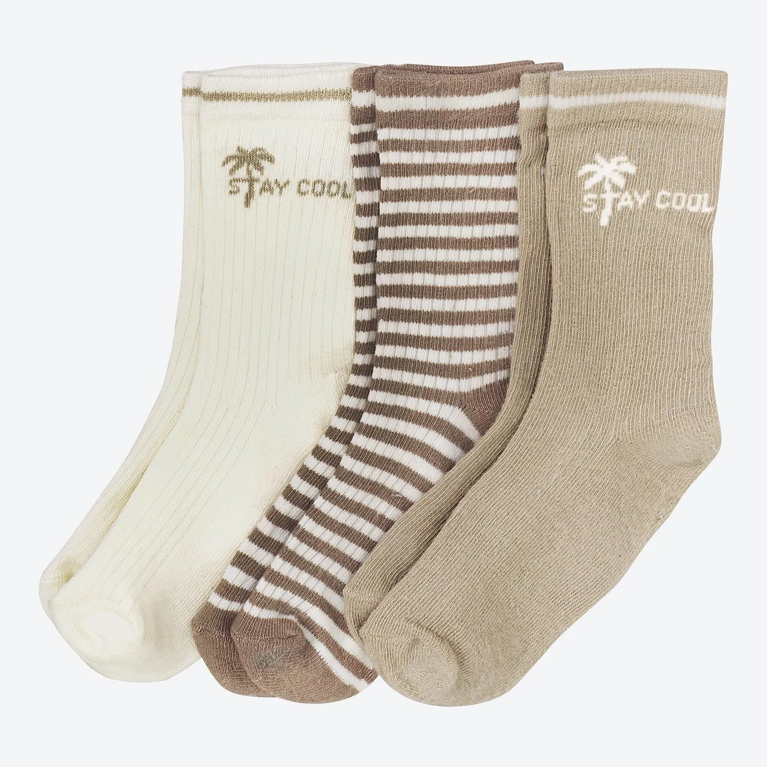 Kinder-Socken mit Palmen-Motiv, 3er-Pack