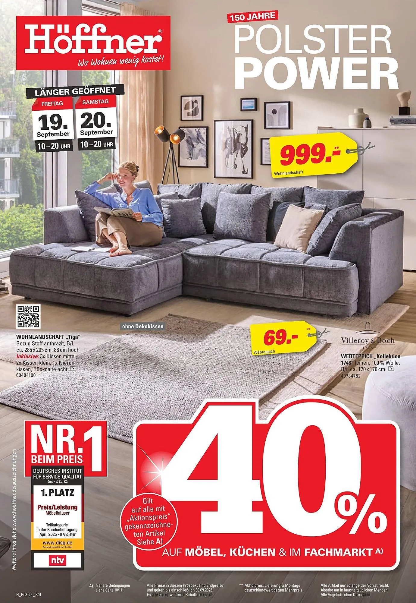 Höffner Prospekt von 17. September bis 30. September 2025 - Prospekt seite 1