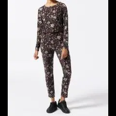 Flauschhose Blumendruck Janina, Seitentaschen