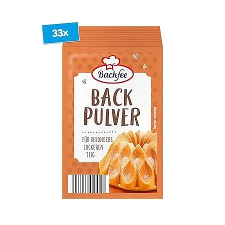 Backfee Backpulver für 10 x 500g Mehl, 33er Pack