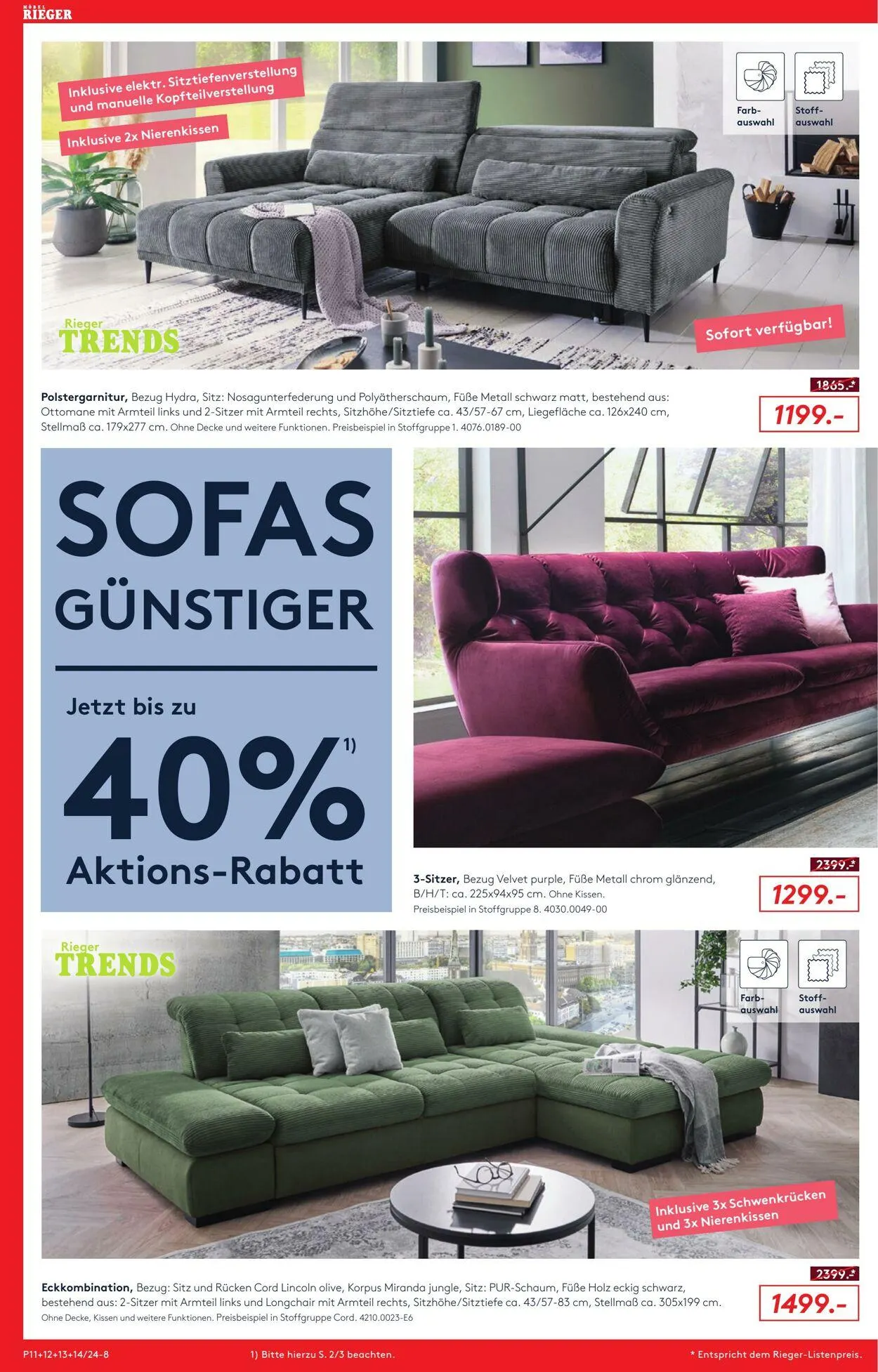 Möbel Rieger Aktueller Prospekt von 8. Oktober bis 22. Oktober 2025 - Prospekt seite 8