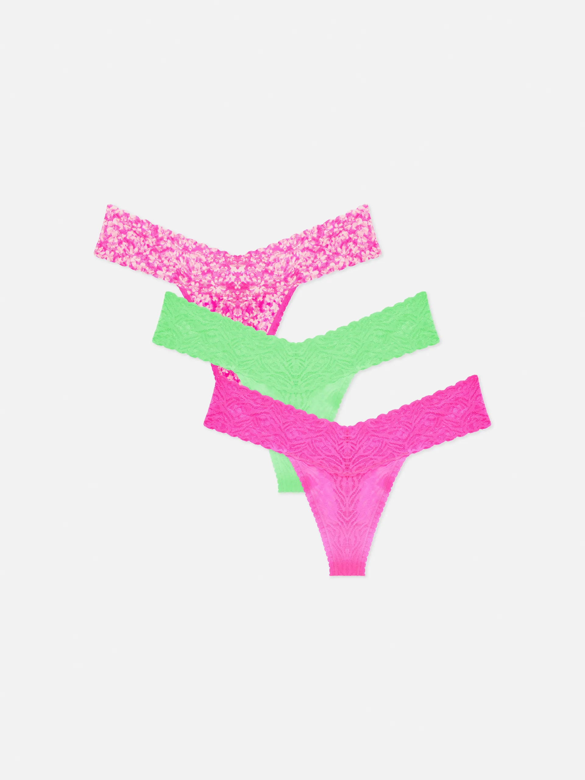 Bandeau-Tangas aus Spitze, 3er-Pack