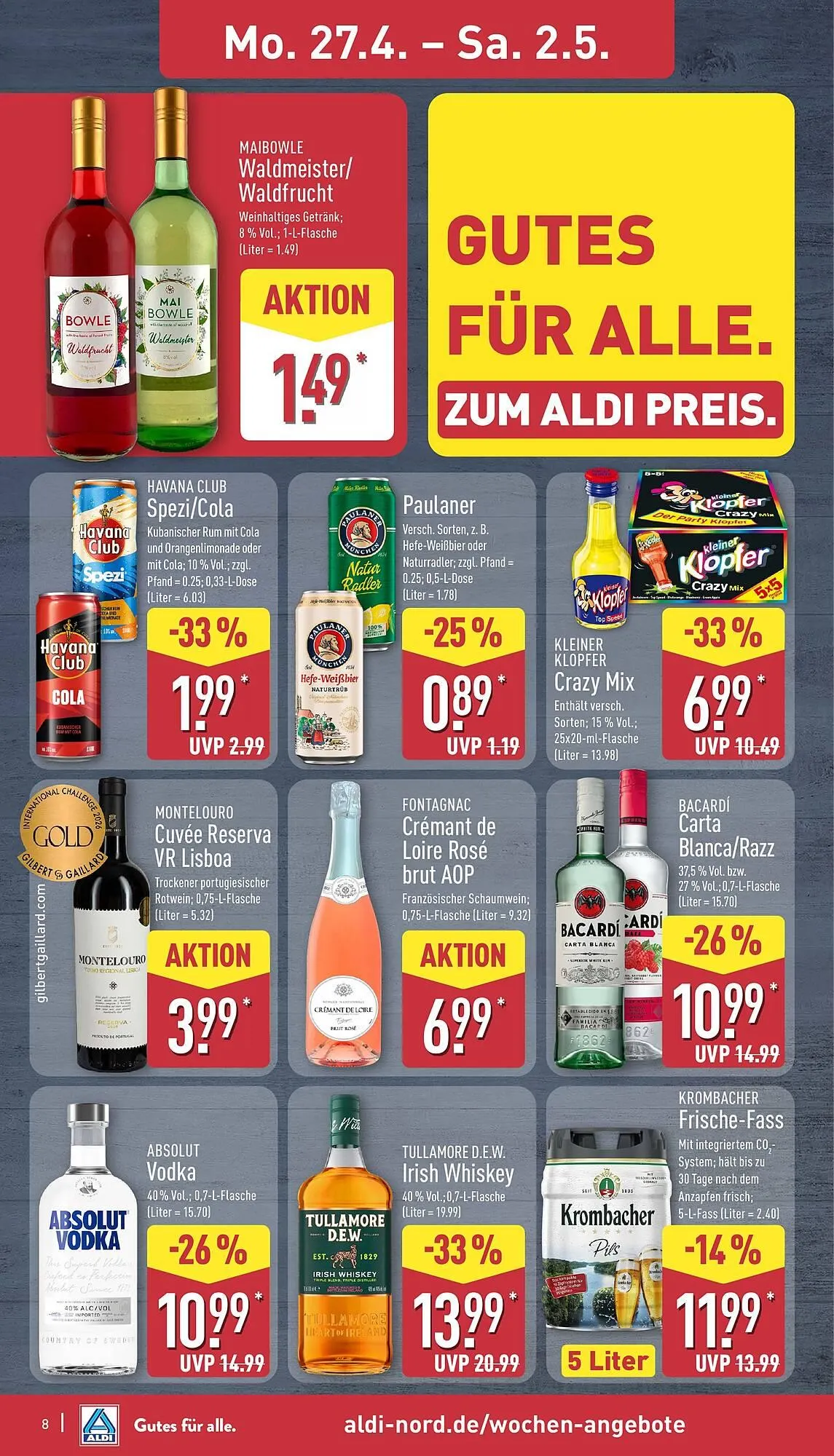 Aldi Nord Prospekt von 27. April bis 2. Mai 2026 - Prospekt seite 8