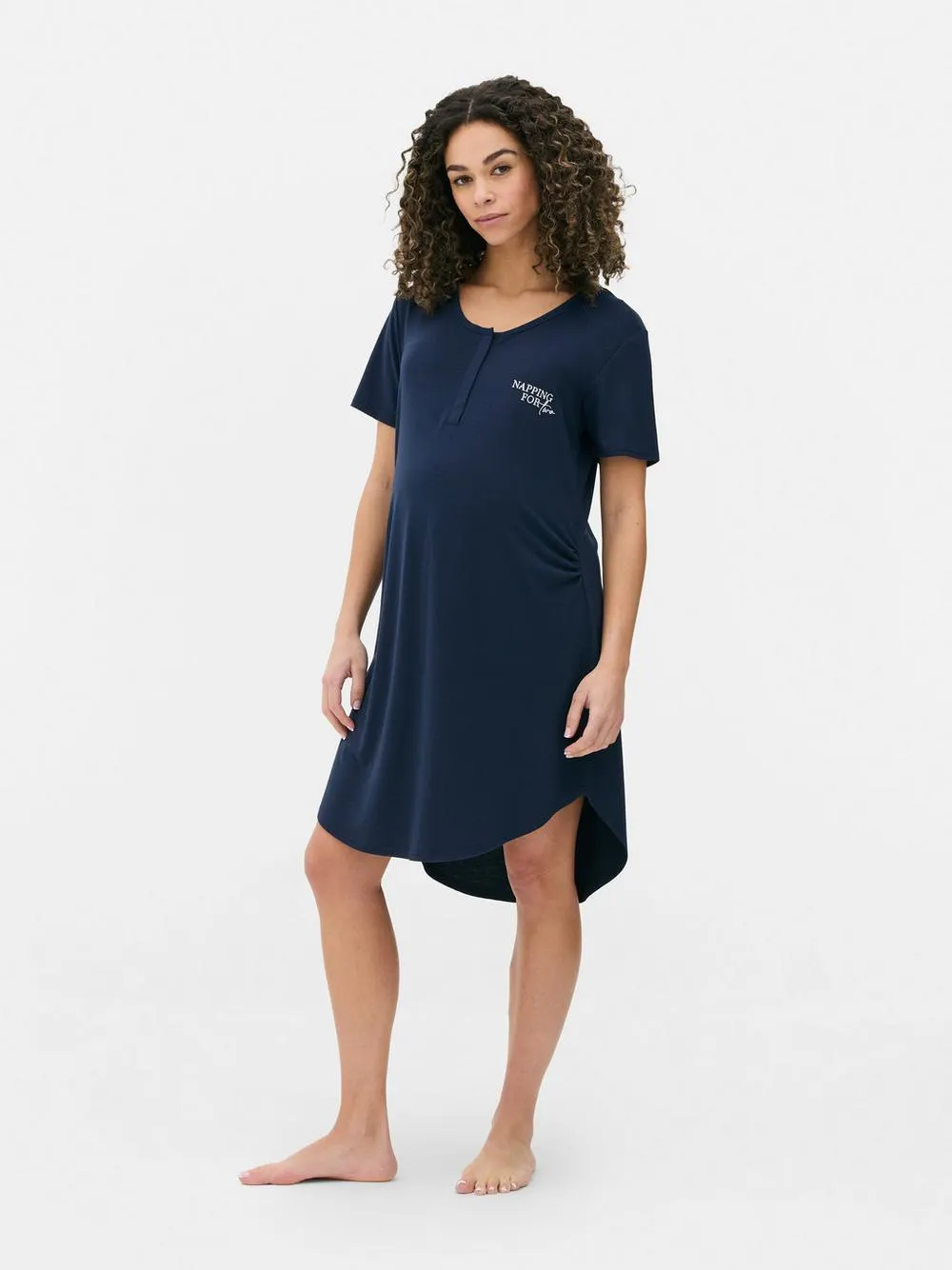 Umstandsschlafshirt mit Stickerei