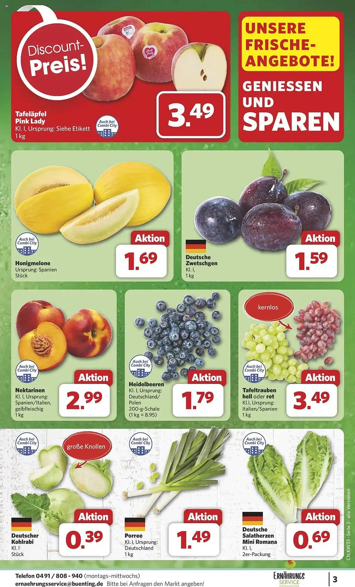 Combi Prospekt von 11. August bis 16. August 2025 - Prospekt seite 3