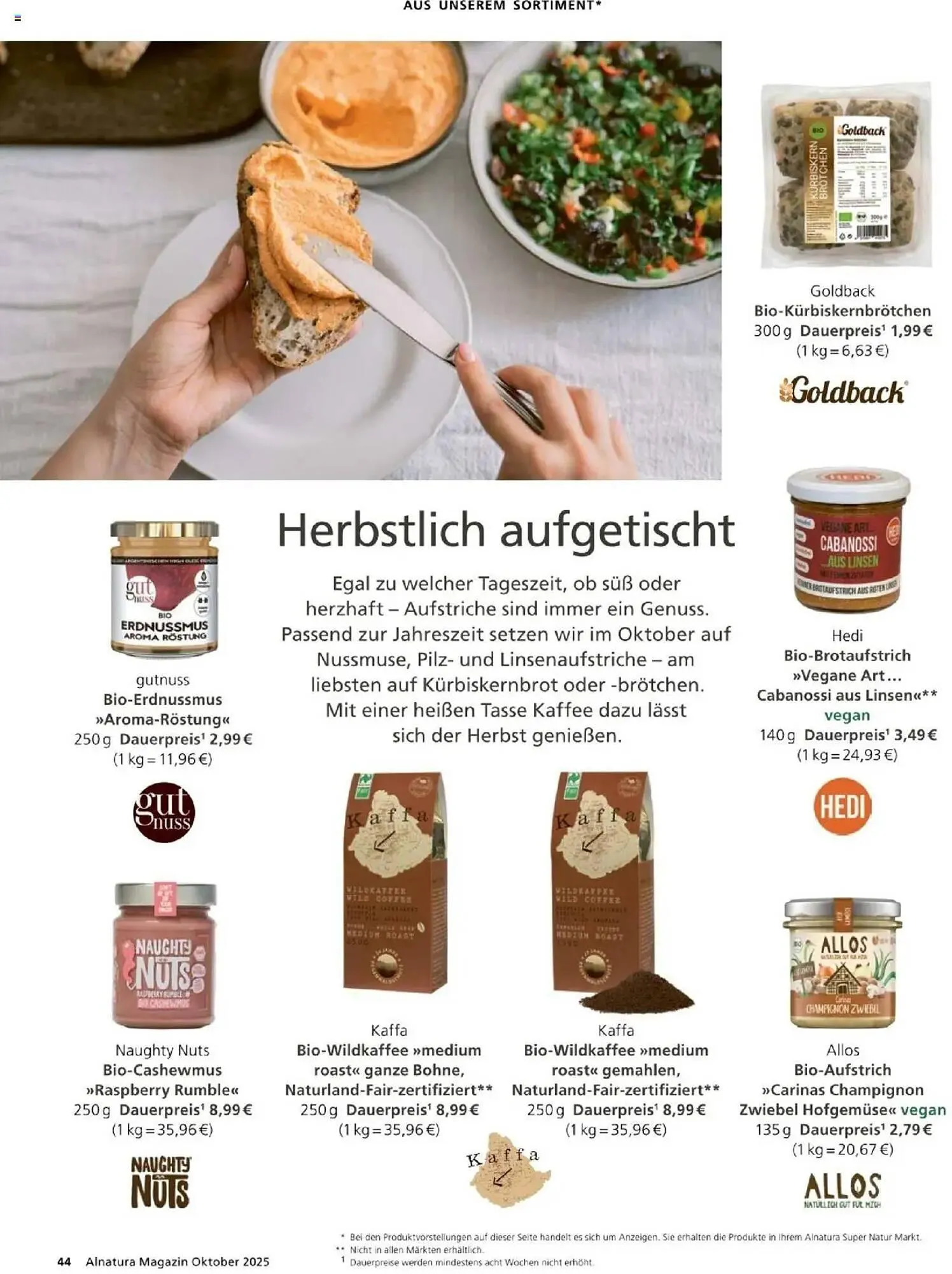 Alnatura Prospekt von 1. Oktober bis 31. Oktober 2025 - Prospekt seite 44