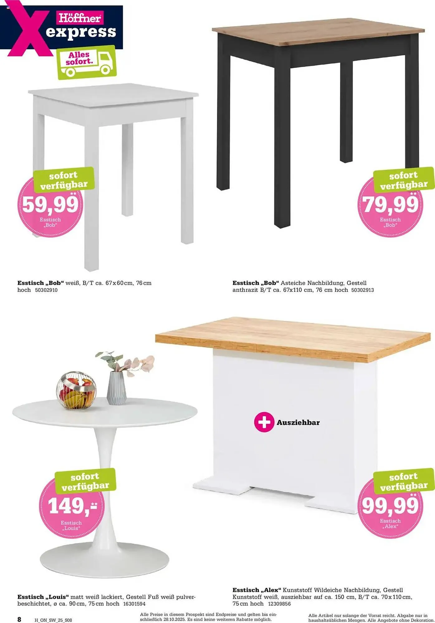 Höffner Prospekt von 15. Oktober bis 28. Oktober 2025 - Prospekt seite 8