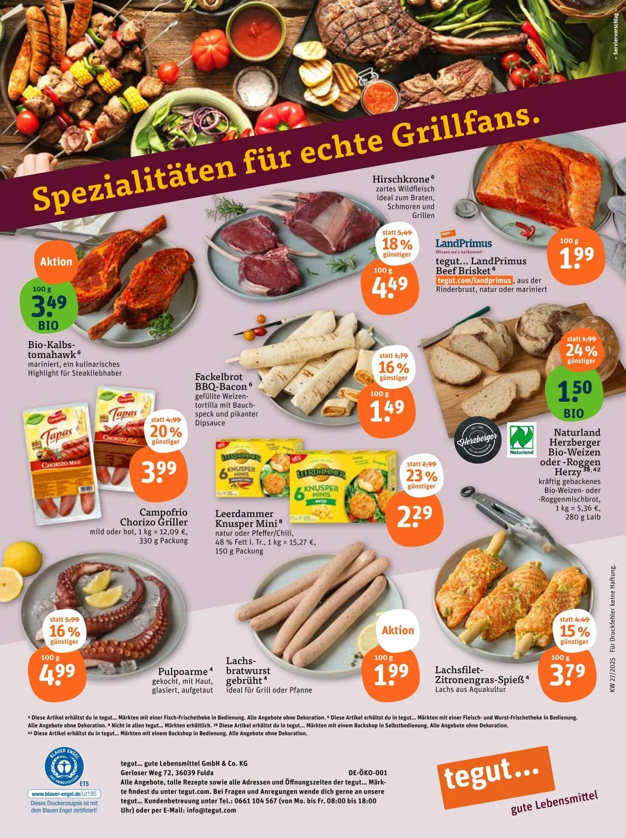 Tegut Aktueller Prospekt von 30. Juni bis 6. Juli 2025 - Prospekt seite 27