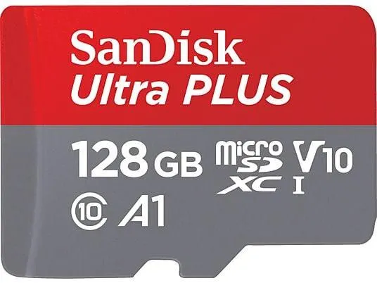 SANDISK Ultra® PLUS microSDXC™‐UHS‐I‐Karte, Micro-SDXC Speicherkarte, 128 GB, 150 MB/s