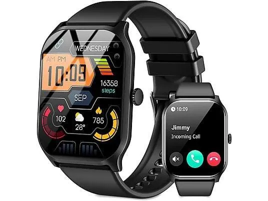 SYTIFRO ZL77B Smartwatch Metallabdeckung Silikon, 250 mm, Rosa/Silber/Schwarz