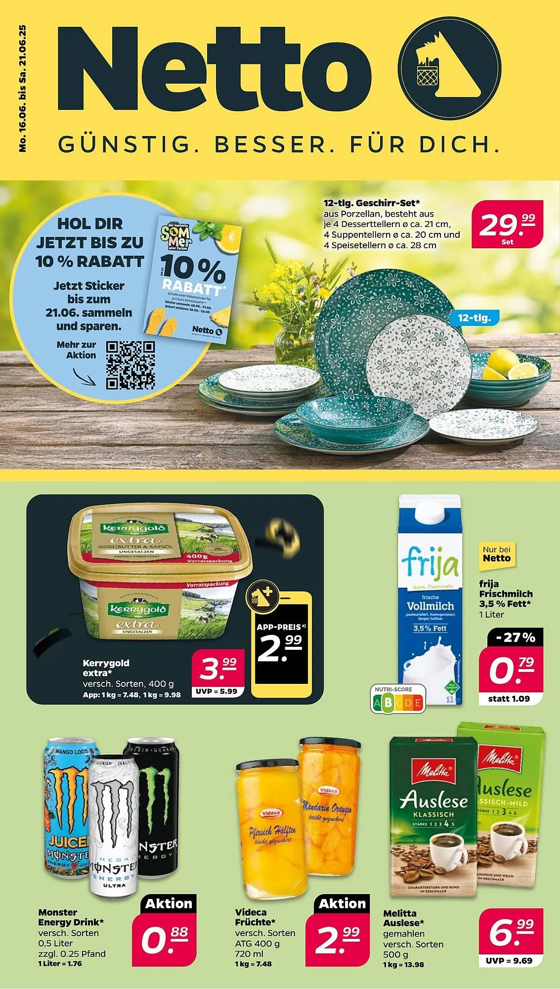 NETTO Prospekt von 16. Juni bis 21. Juni 2025 - Prospekt seite 1