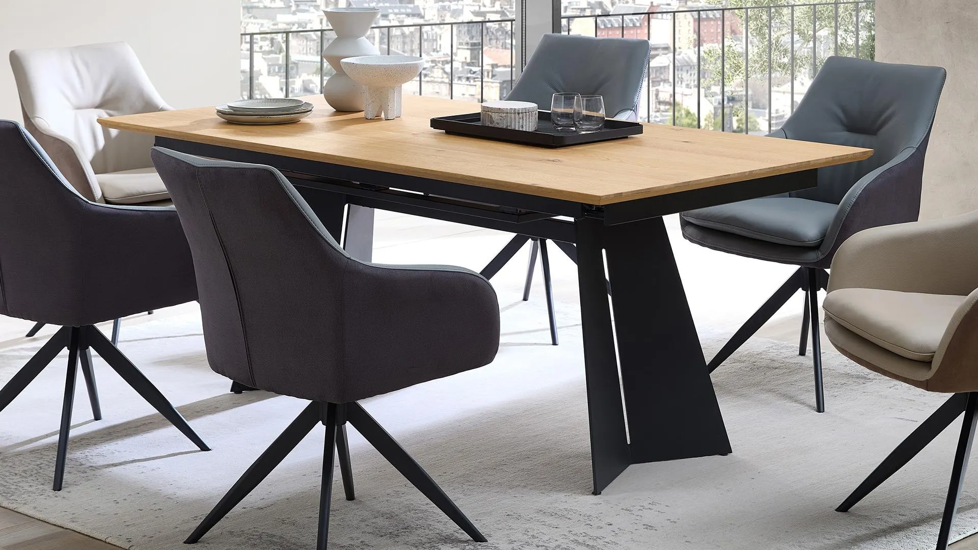 Dining Holz Esstisch DT400 mit Auszug