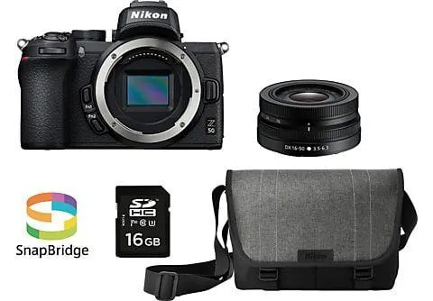 NIKON Z 50 Kit Systemkamera mit Objektiv 16-50 mm, 8 cm Display Touchscreen, WLAN