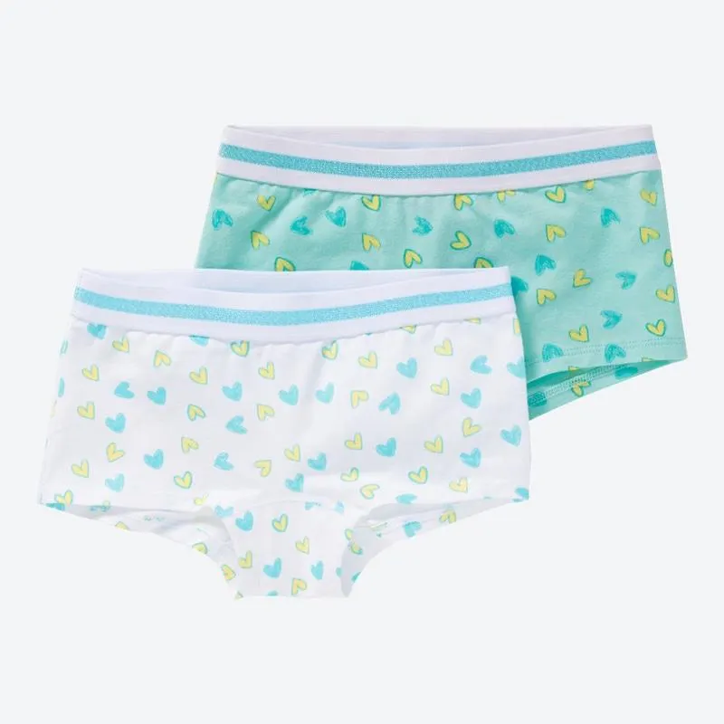 Kinder-Mädchen-Panty mit Kontrastbund, 2er-Pack