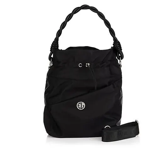 EVA LUTZ Beuteltasche abnehmbare Schultergurte Metall-Logo