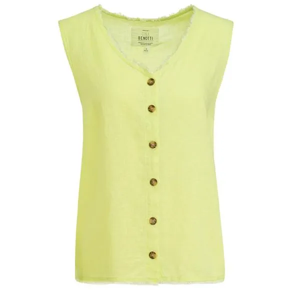 Damen Leinen-Bluse mit Knopfleiste