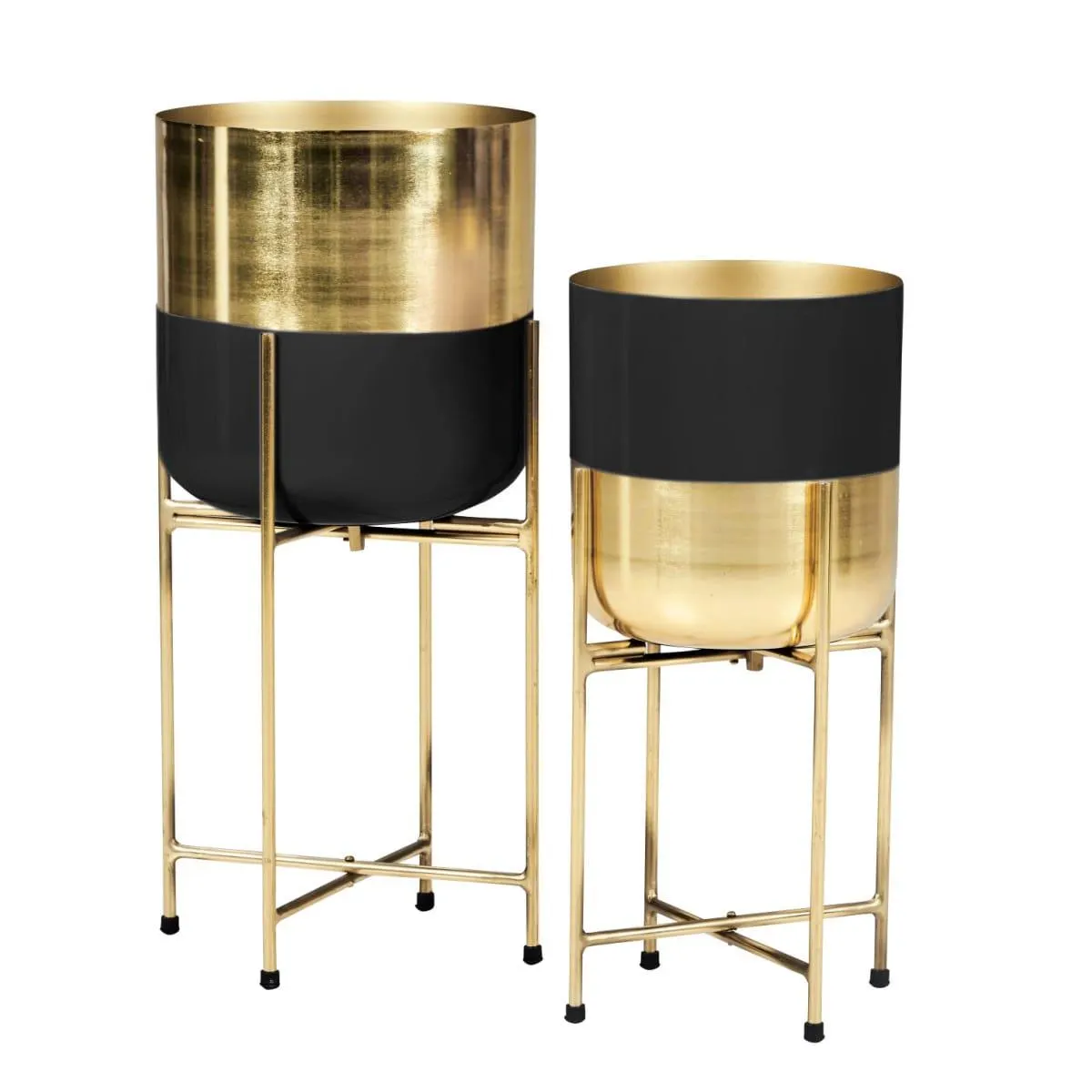 Blumenständer THEMIBE 2-teilig goldfarbig/ schwarz
