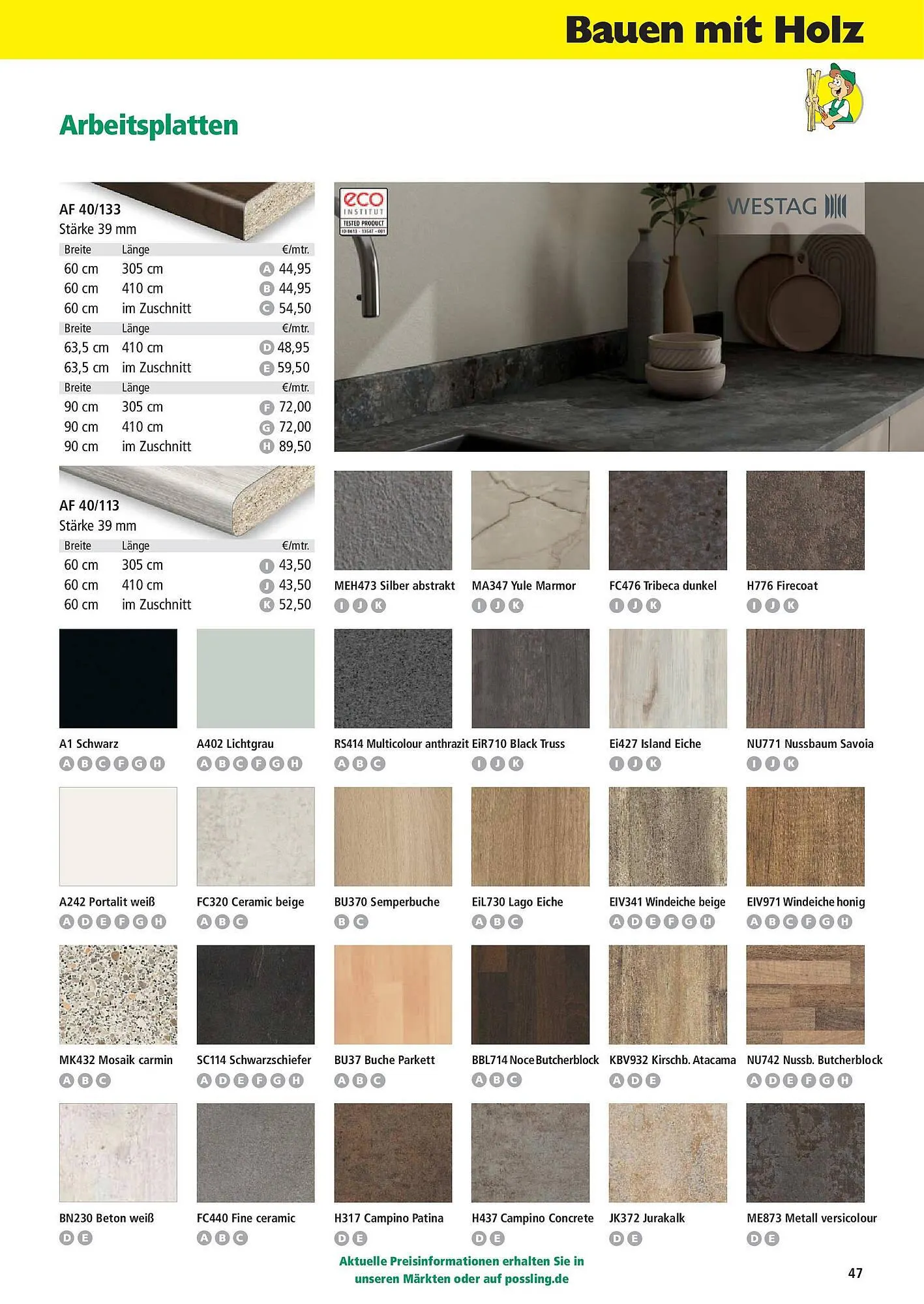 Holz Possling Prospekt von 31. März bis 30. Juni 2025 - Prospekt seite 47