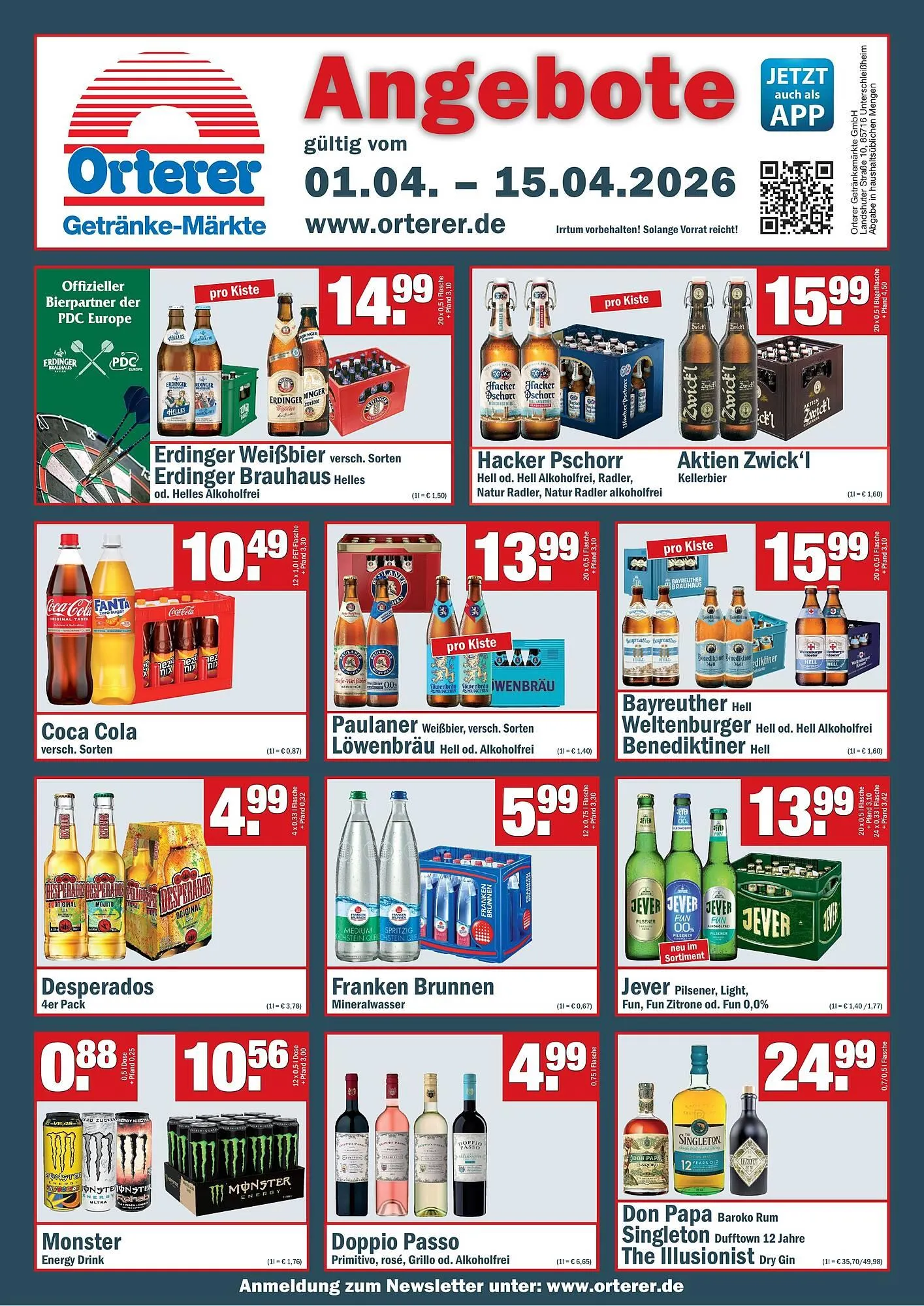 Sobi Getränkemarkt Prospekt von 1. April bis 15. April 2026 - Prospekt seite 1