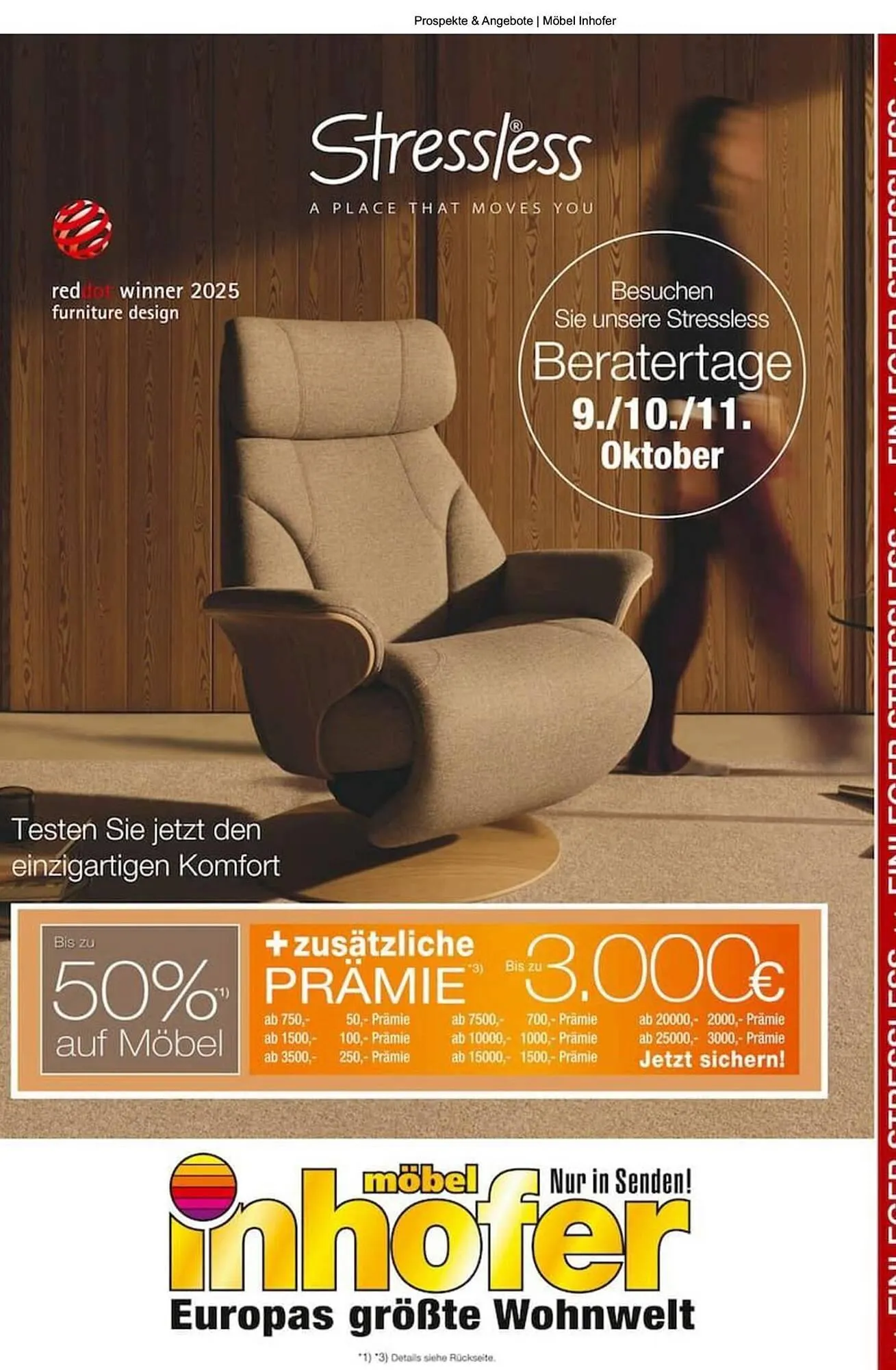 Möbel Inhofer Prospekt von 22. September bis 11. Oktober 2025 - Prospekt seite 1