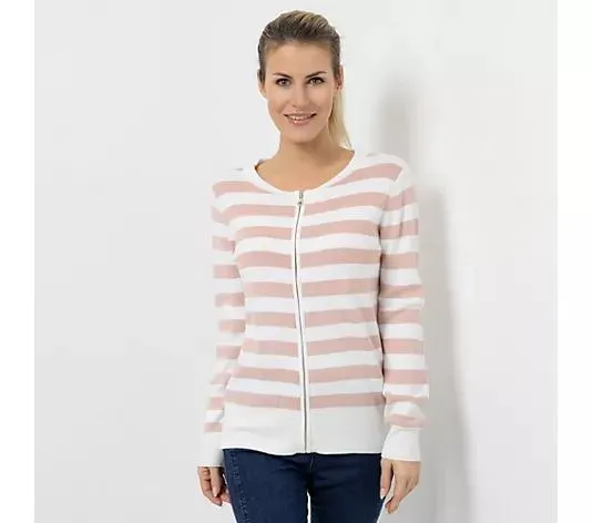 Wählen Sie Ihre Variante: CASHMASOFT Cardigan Rundhalsausschnitt Cashmeregriff Reißverschluss