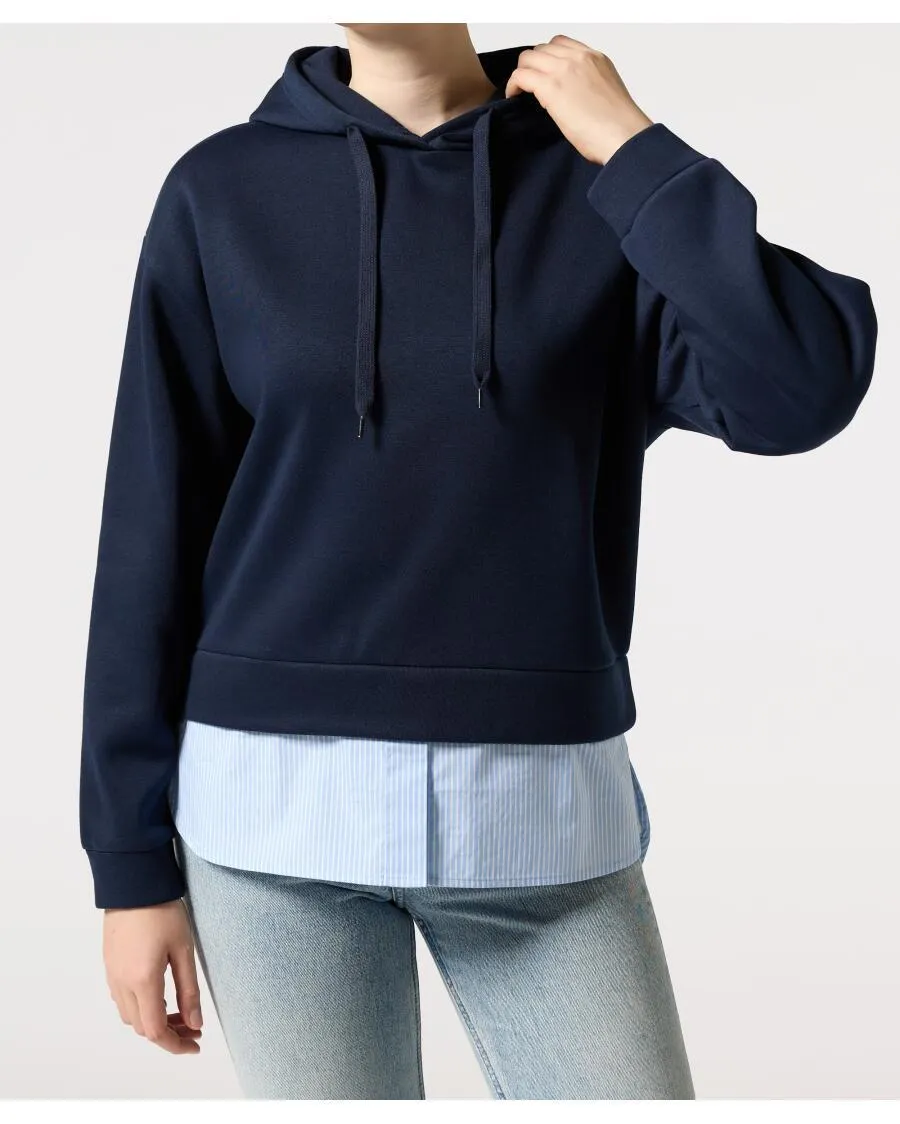 Sweatshirt mit Bluseneinsatz