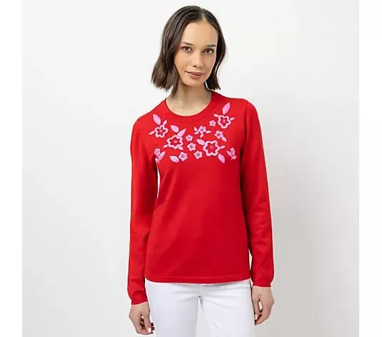 Wählen Sie Ihre Variante: STEFFEN SCHRAUT Pullover Rundhalsausschnitt Kontraststickerei figurumspielend