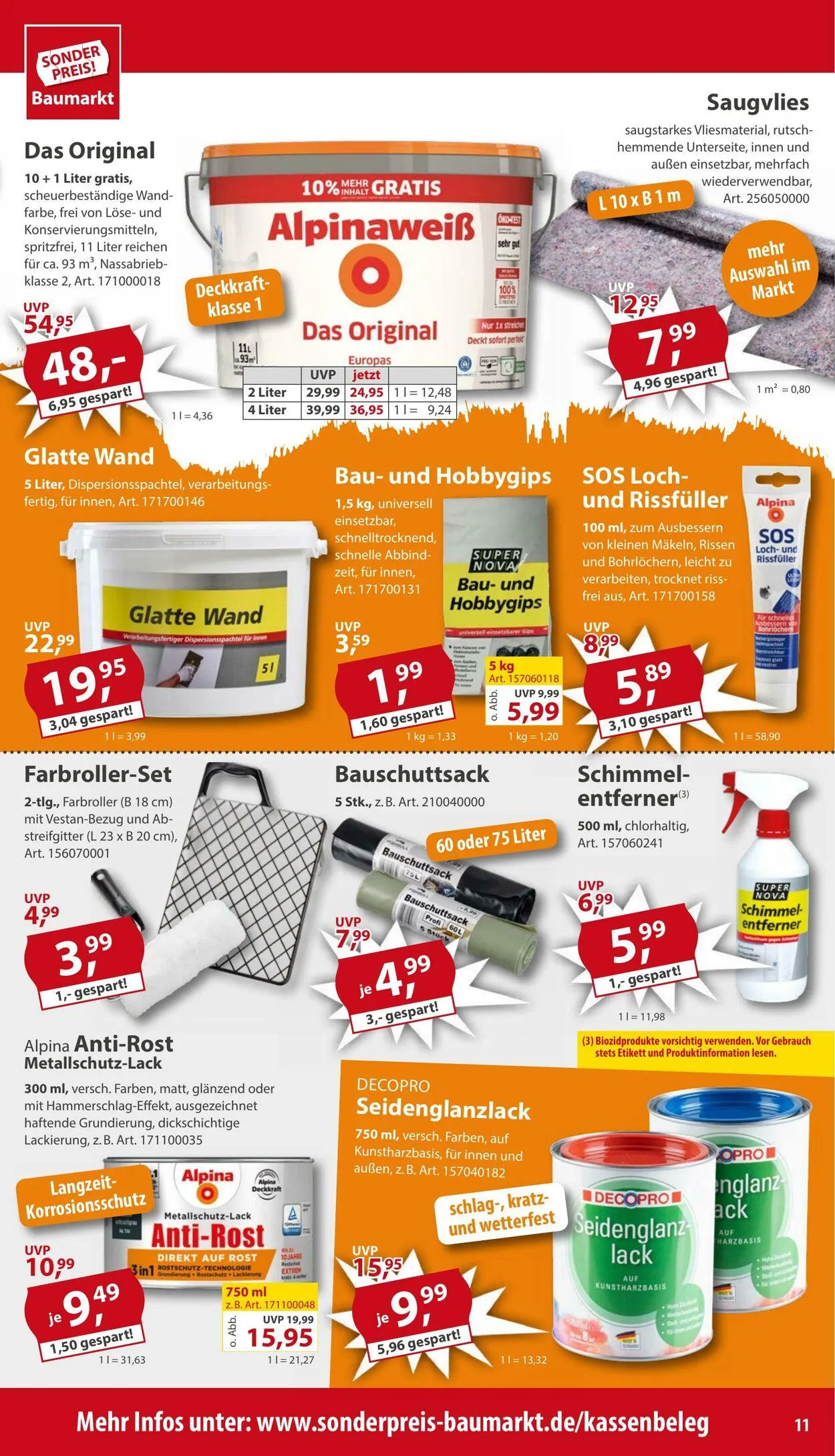 Sonderpreis Baumarkt Aktueller Prospekt von 19. Juli bis 2. August 2025 - Prospekt seite 11