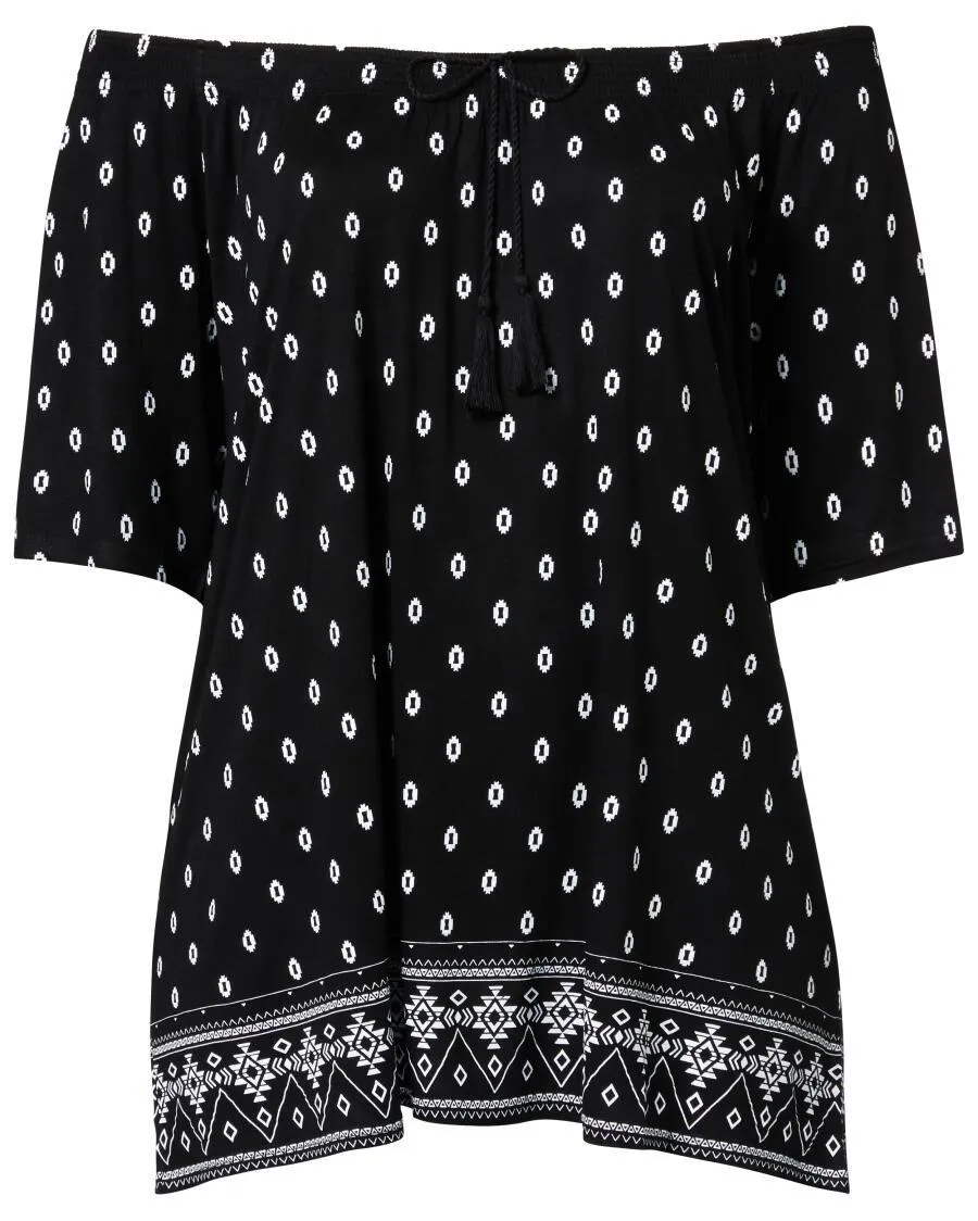 Shirt mit Carmen-Ausschnitt Janina Plus, Raglanärmel