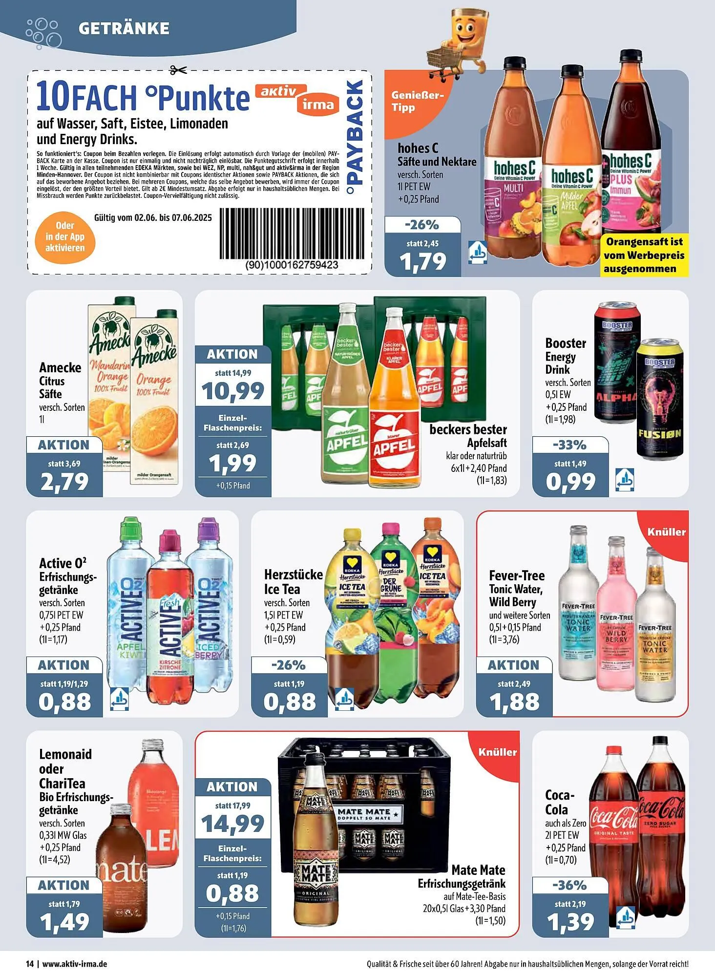 Aktiv Irma Prospekt von 2. Juni bis 7. Juni 2025 - Prospekt seite 14