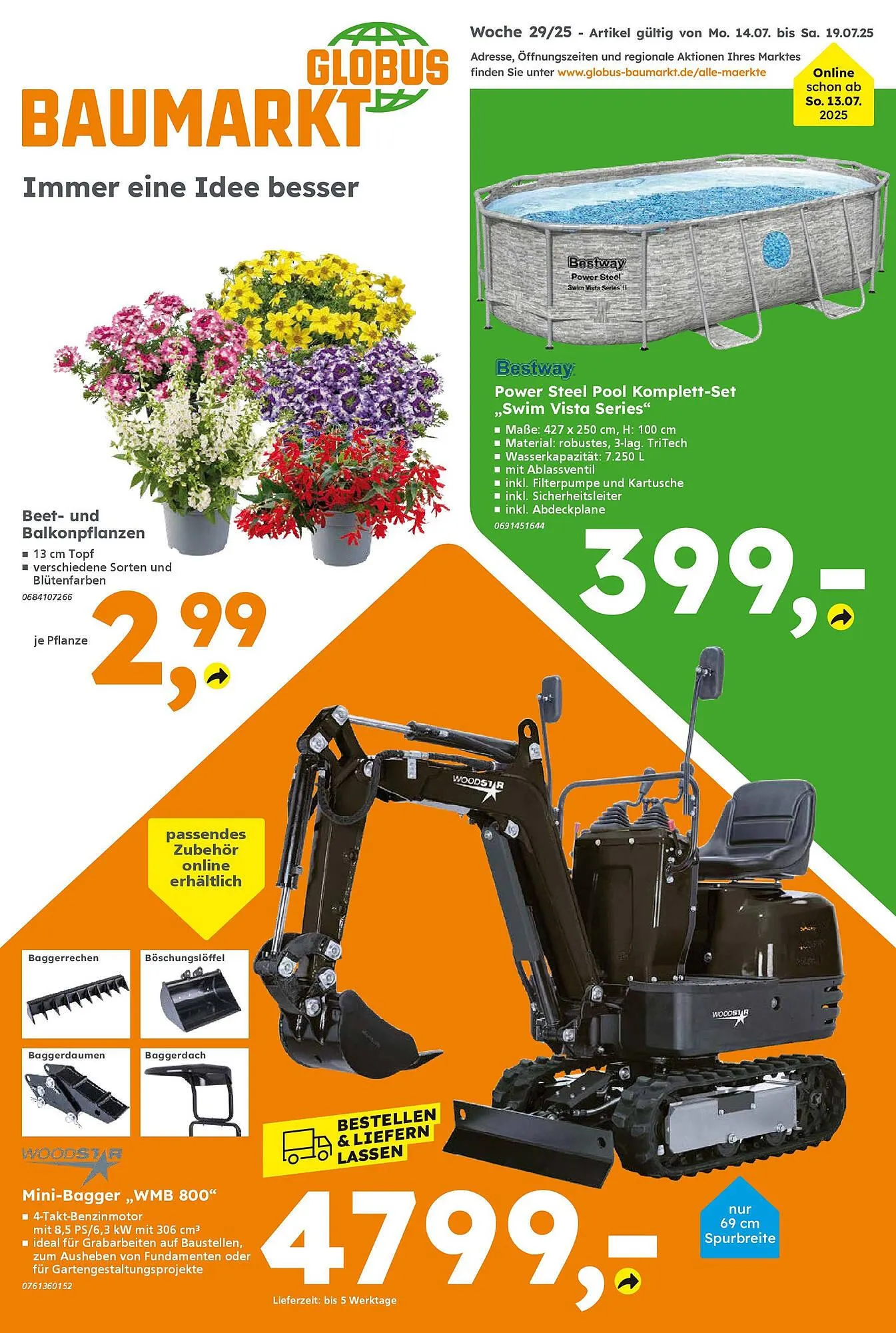 Globus Baumarkt Prospekt von 13. Juli bis 19. Juli 2025 - Prospekt seite 1