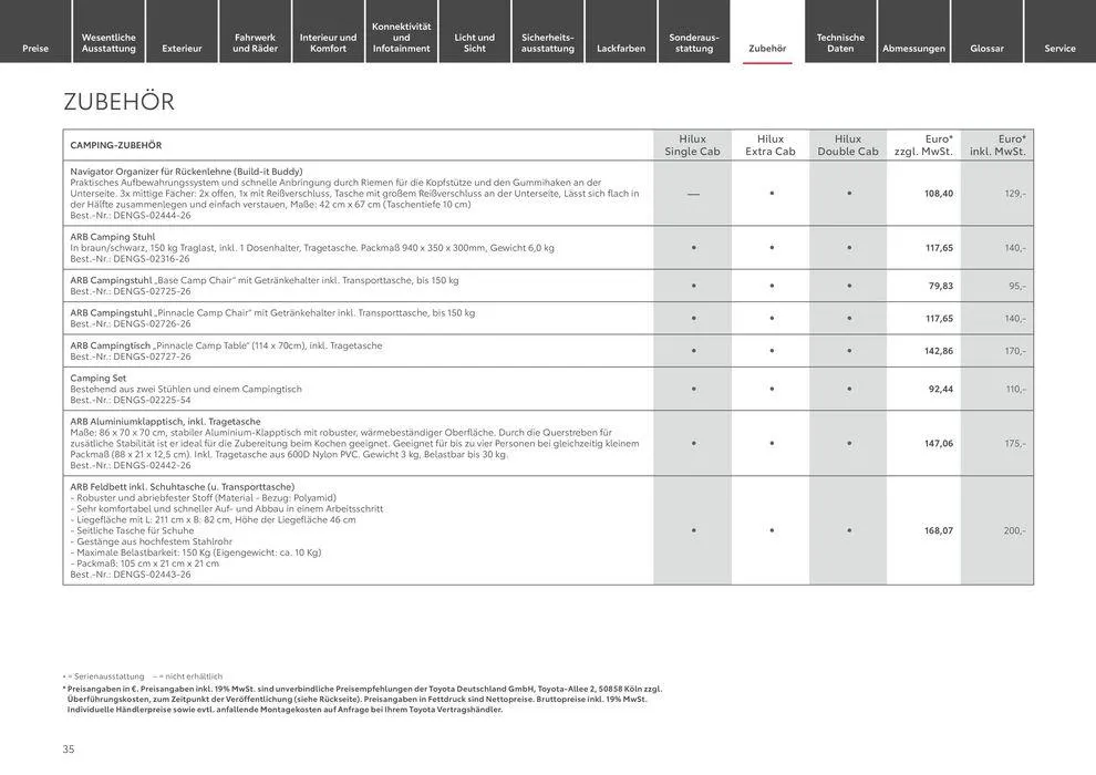 Toyota Hilux von 11. Mai bis 11. Mai 2025 - Prospekt seite 35