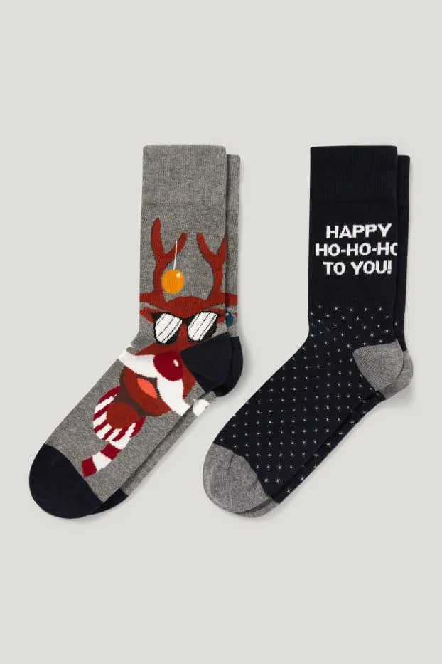 Multipack of 2 - Christmas socks with motif - Rudolf