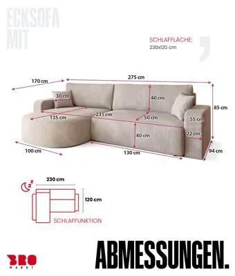Ecksofa mit Schlaffunktion BISK