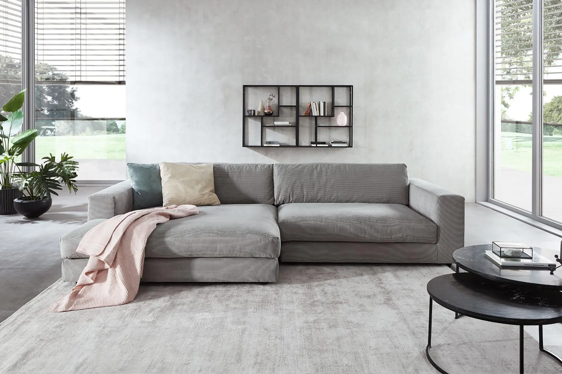 Cosyhome Living Ecksofa Cord Stoff Vintage