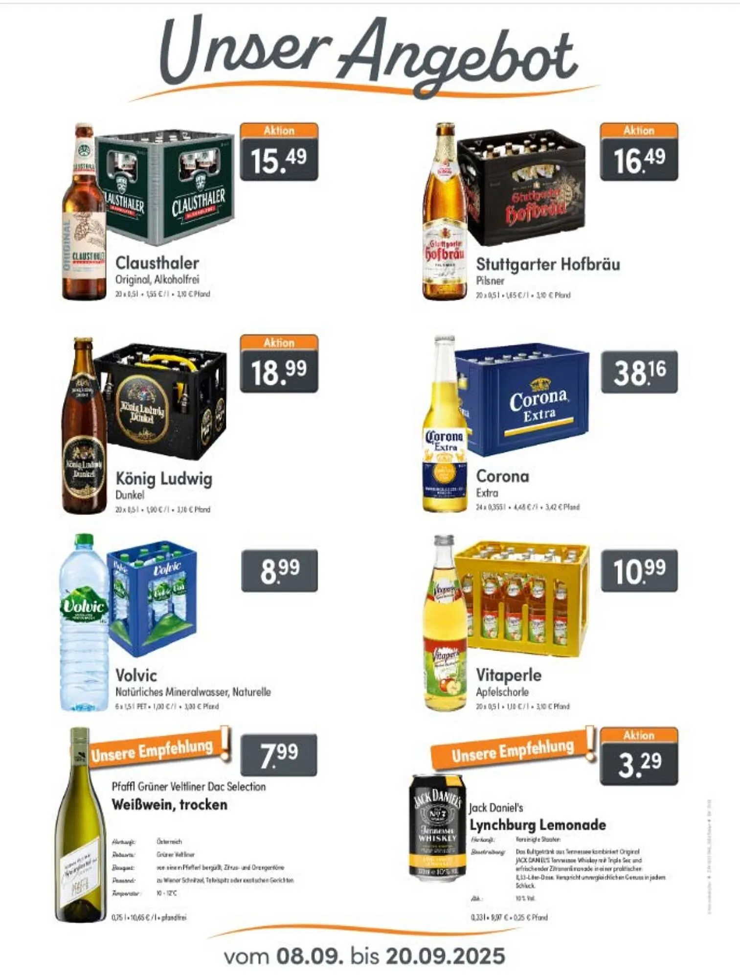 Fristo Getränkemarkt Prospekt von 8. September bis 20. September 2025 - Prospekt seite 1