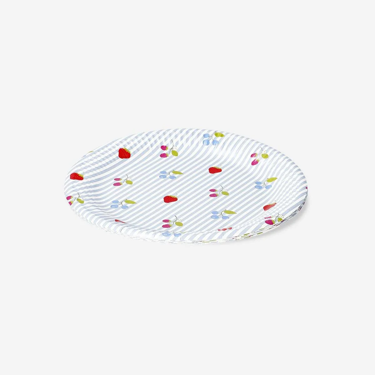 Paper plates with berry print - 8 pcs