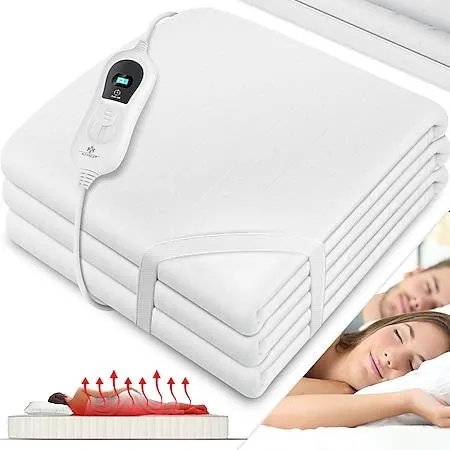 KESSER® Wärmeunterbett mit Abschaltautomatik Fernbedienung | Heizdecke mit 3 Temperaturstufen | Wärmebettunterlage fürs Bett Matratzenheizung | Wärmedecke aus weichem Vlies Heizkissen
