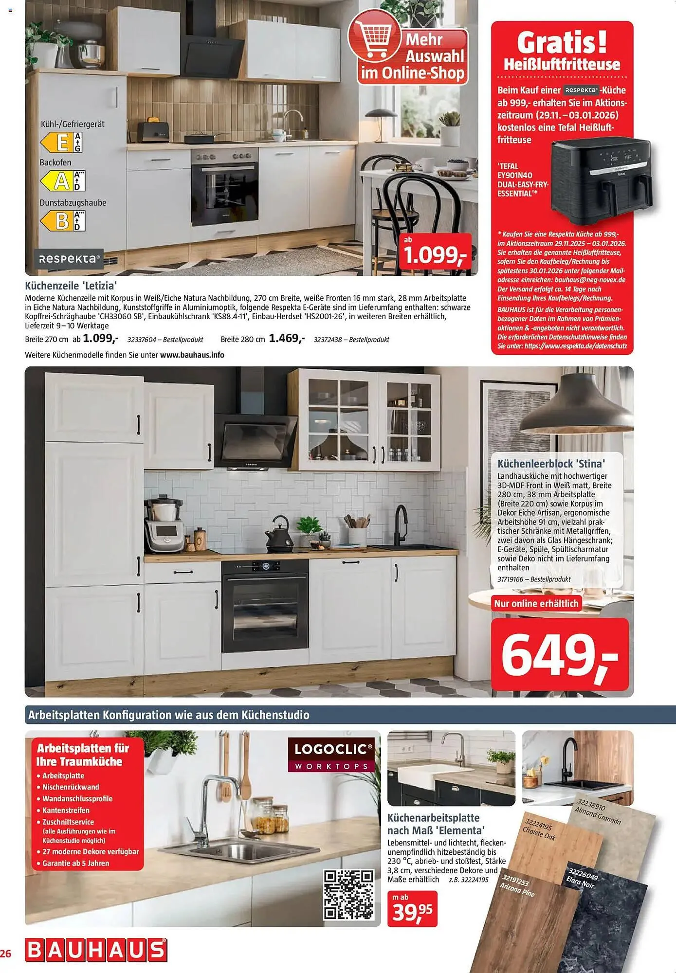 Bauhaus Prospekt von 29. November bis 3. Januar 2026 - Prospekt seite 26