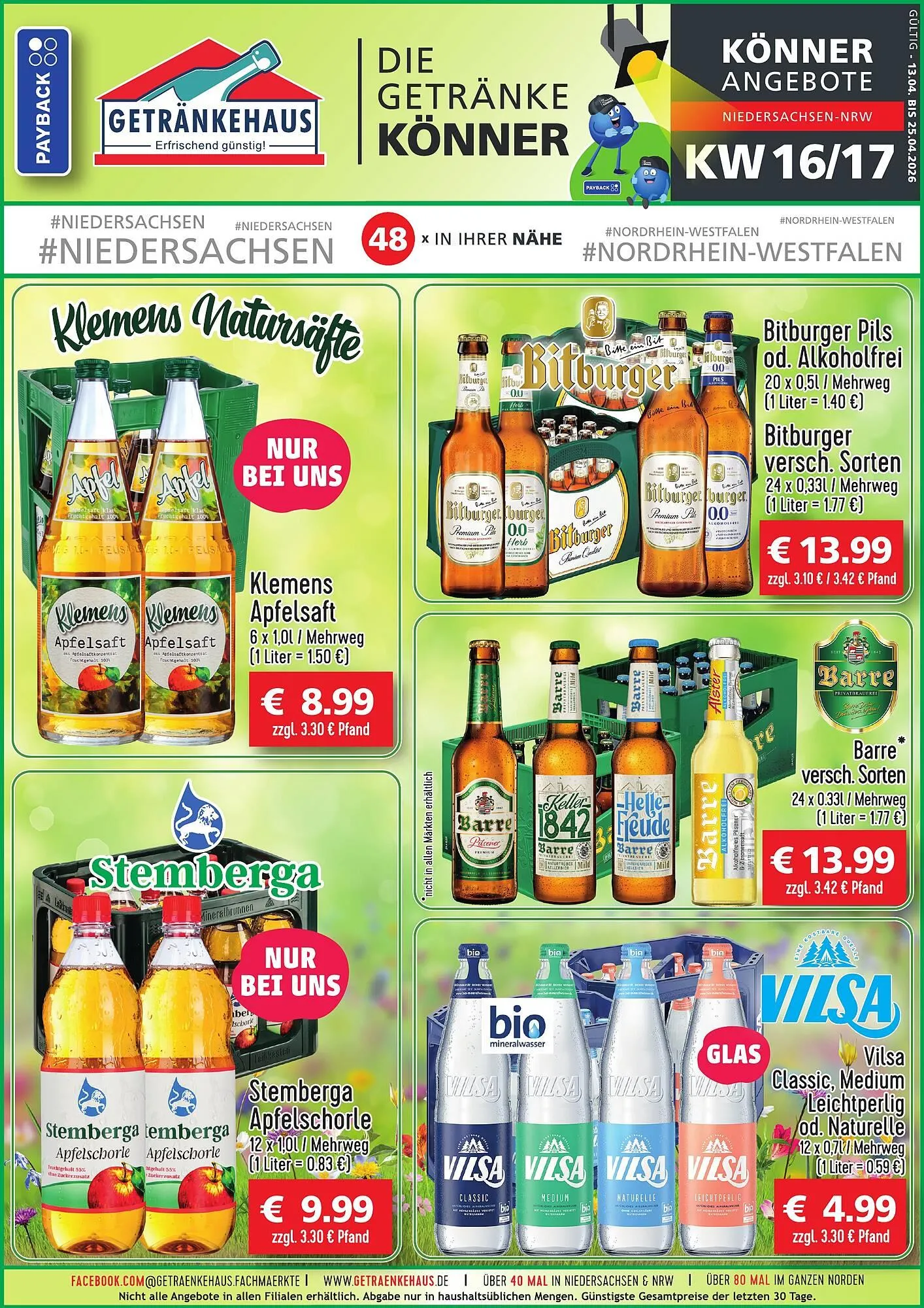 Getränkehaus Prospekt von 13. April bis 25. April 2026 - Prospekt seite 1