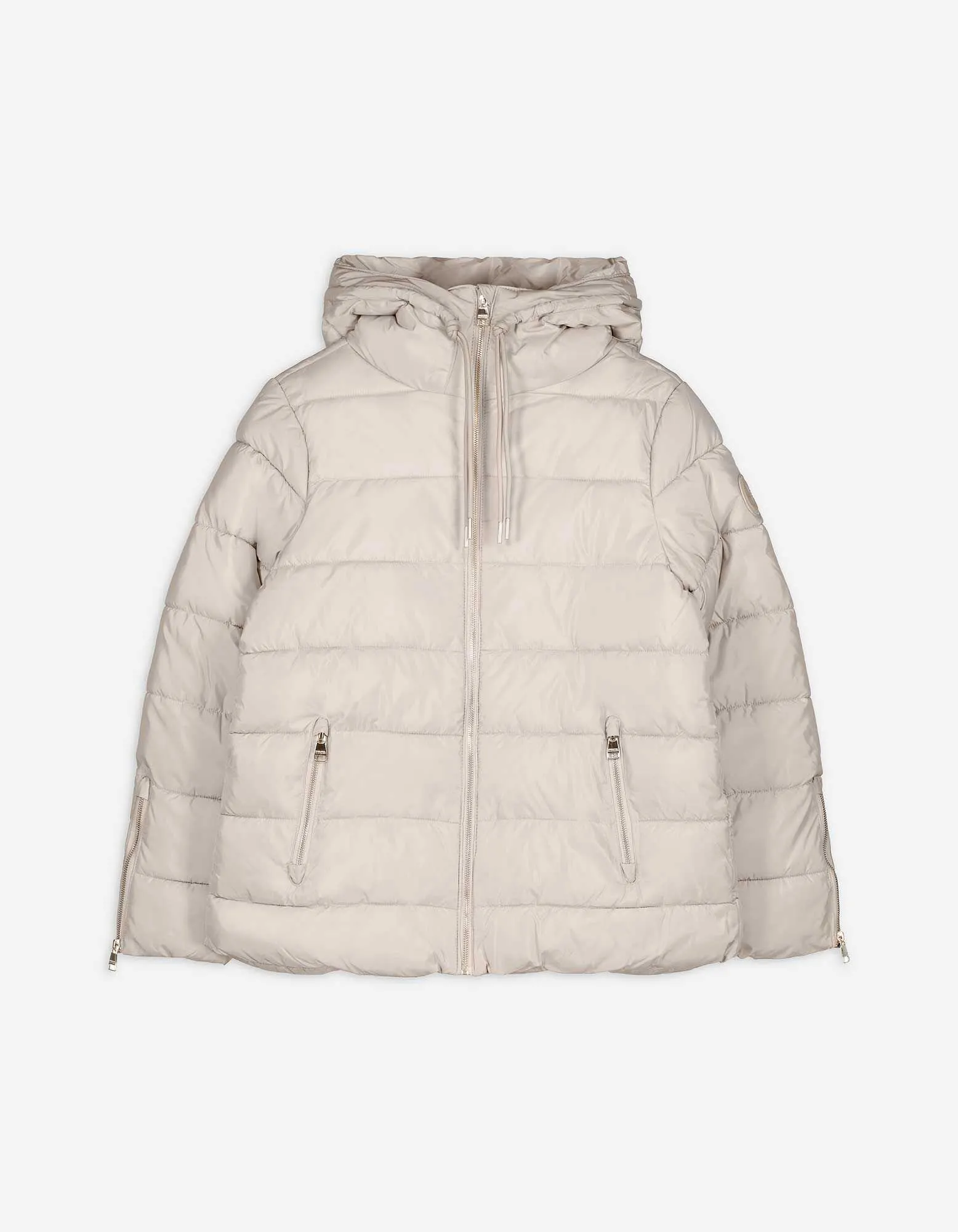 Steppjacke - Tunnelzug am Saum - beige