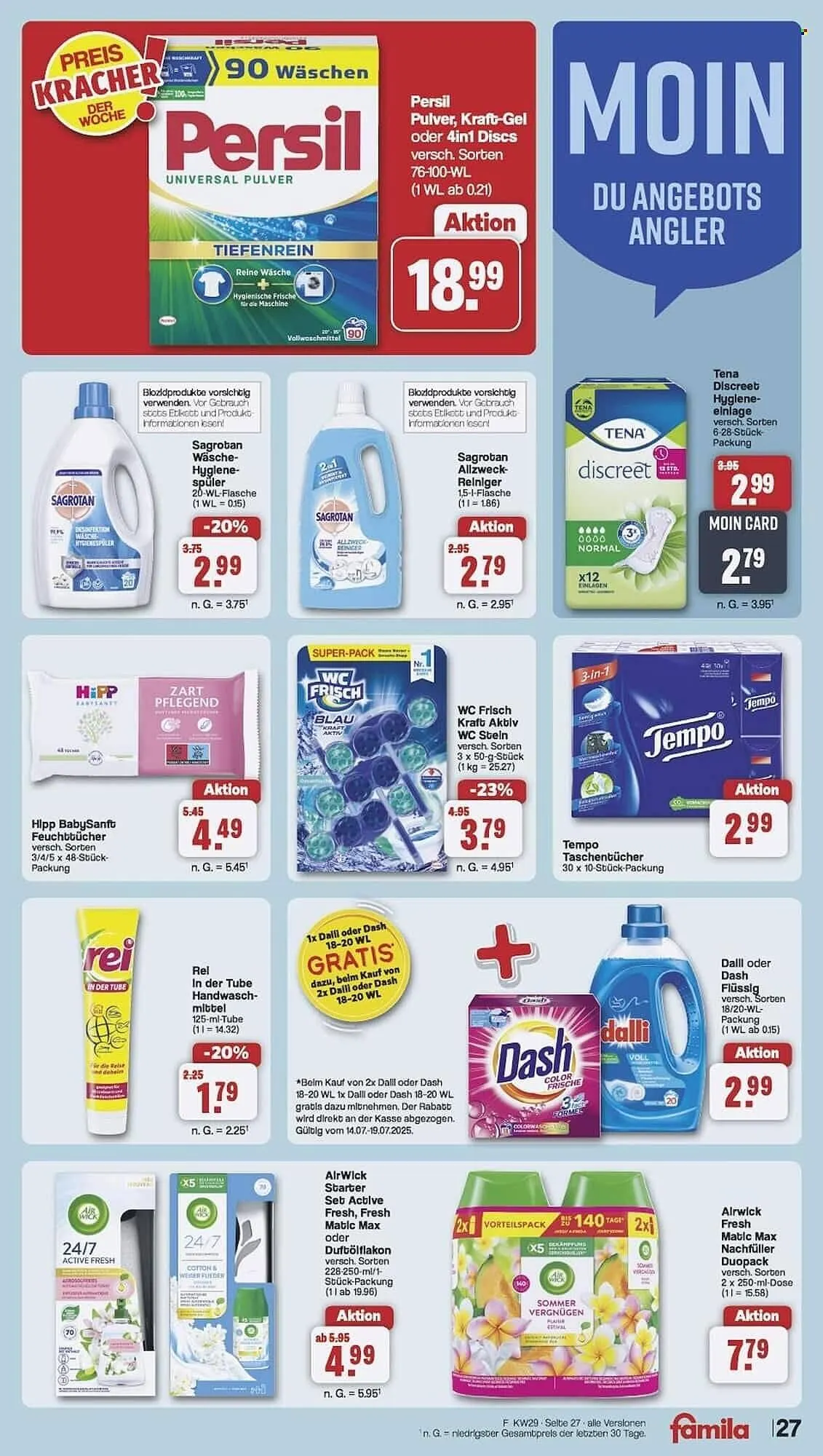 Famila Nord Ost Prospekt von 14. Juli bis 19. Juli 2025 - Prospekt seite 27